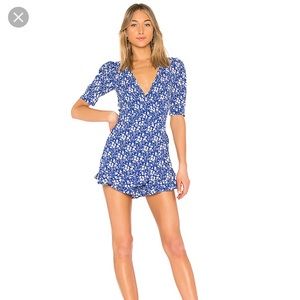 For Love and Lemons Zamirs Romper Blue